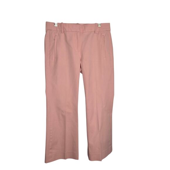 J. Crew Teddie Kick Crop Pants Pink Workwear Zip Pockets Mid Rise Women 2 - Picture 2 of 12